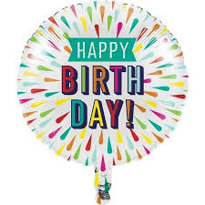 18" General Birthday Helium Filled Mylar Balloon