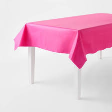 Hot Pink Plastic Rectangular Tablecover