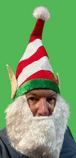 Striped Elf Hat w/Beard