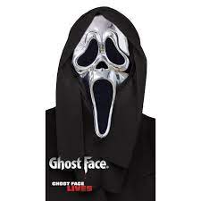 Chrome Silver Ghost Face Mask