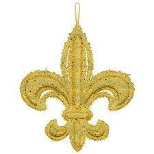Mardi Gras Glitter Fleur de Lis Hanging Decoration
