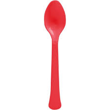 Apple Red Plastic Spoons - 20ct.