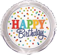 18" General Birthday Helium Filled Mylar Balloon