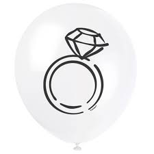 White Diamond Ring Latex Balloons