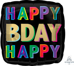 18" General Birthday Helium Filled Mylar Balloon