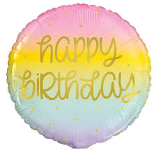 18" General Birthday Helium Filled Mylar Balloon