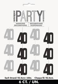 40th Hanging Decorations - 6ct.