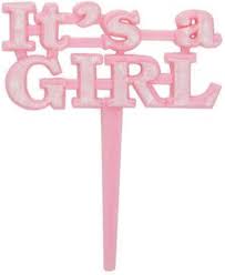"It's a Girl" Pink Cake Picks - 8ct.