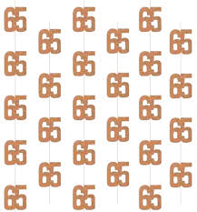 Rose Gold "65" String Decorations - 6ct.