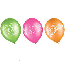Glow Party Neon/Glow Latex Balloons 6ct