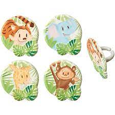 JUNGLE CUPCAKE RINGS 12PCS