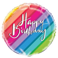 18" General Birthday Helium Filled Mylar Balloon