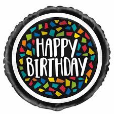 18" General Birthday Helium Filled Mylar Balloon