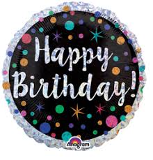 18" General Birthday Helium Filled Mylar Balloon