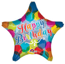 18" General Birthday Helium Filled Mylar Balloon