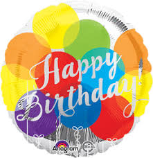 18" General Birthday Helium Filled Mylar Balloon