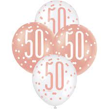 Rose Gold Glitz And Glam 50th Birthday Latex Balloons