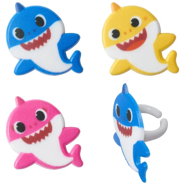 BABY SHARK CUPCAKE RINGS 12CT
