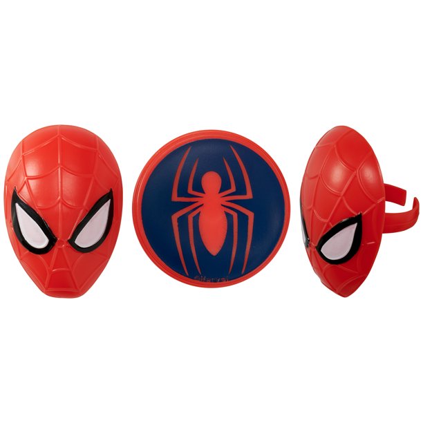 SPIDERMAN CUPCAKE RINGS 12PCS