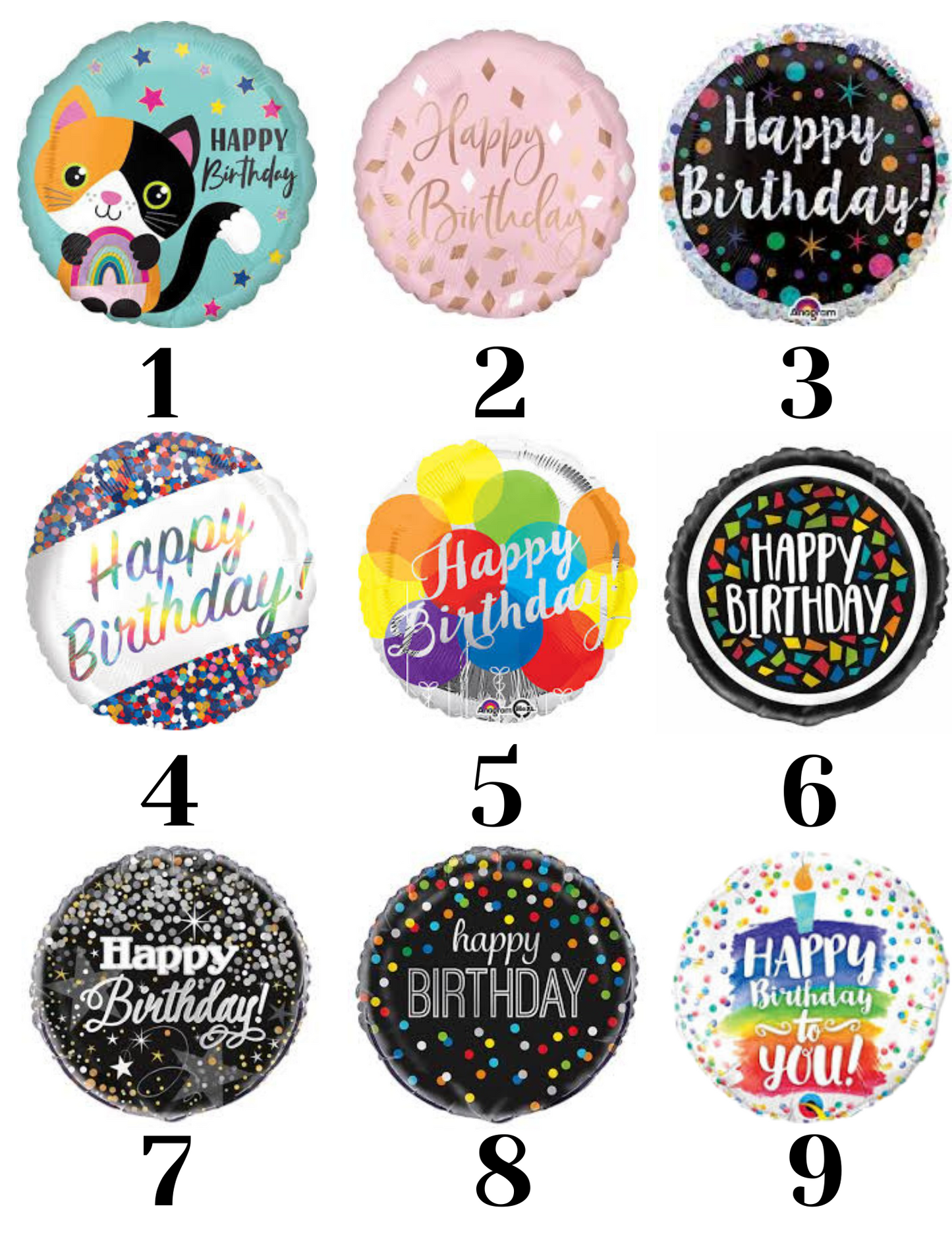 18" General Birthday Helium Filled Mylar Balloon