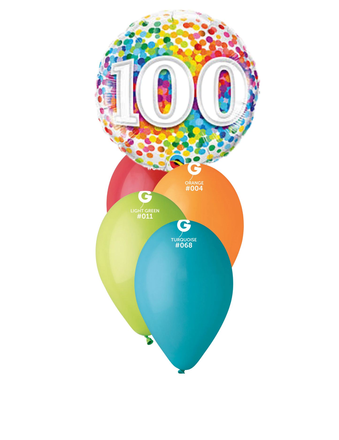 100 - 18" MYLAR BALLOON RAINBOW DOTS