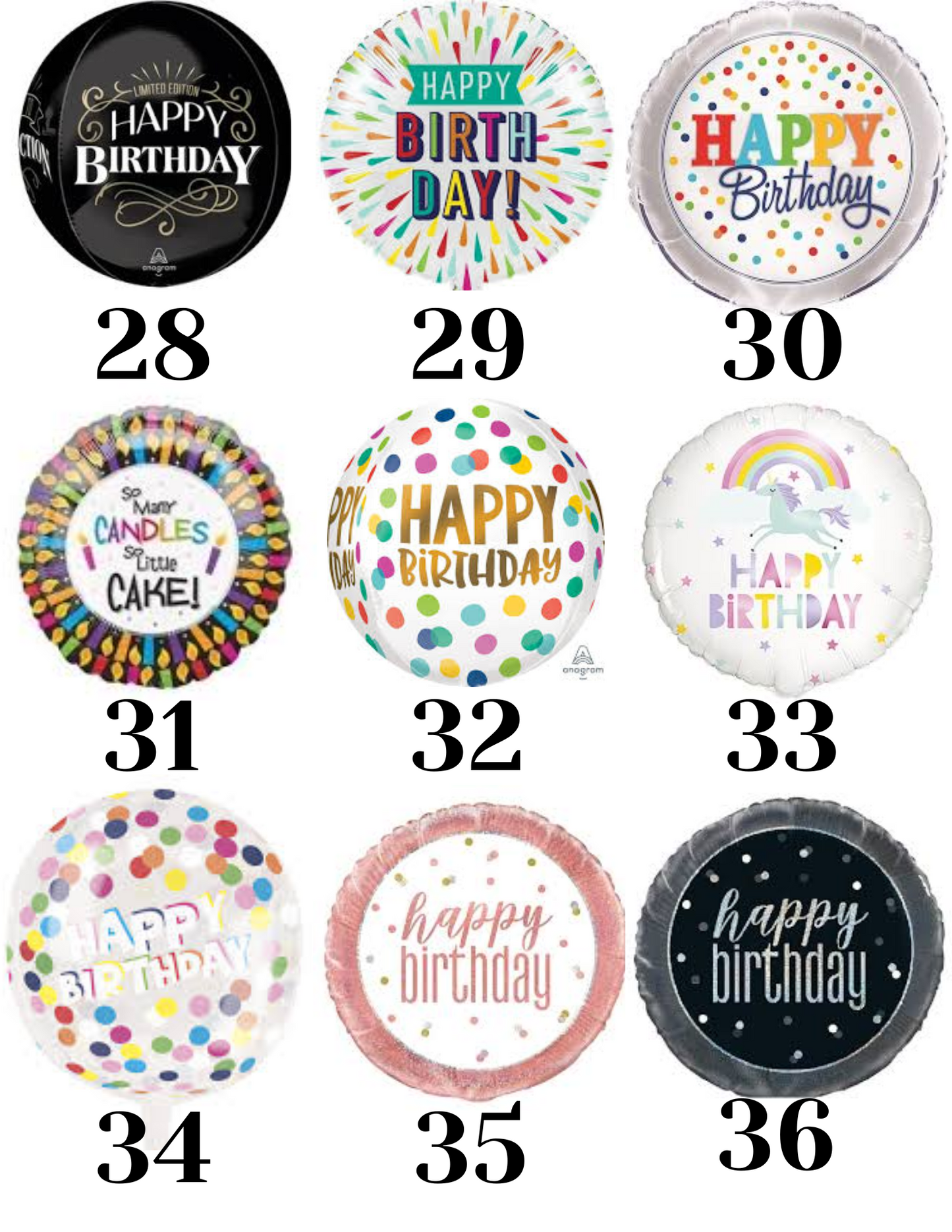 18" General Birthday Helium Filled Mylar Balloon