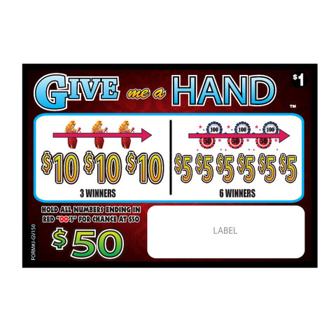 GIVE ME A HAND PULL TAB 150 TICKETS