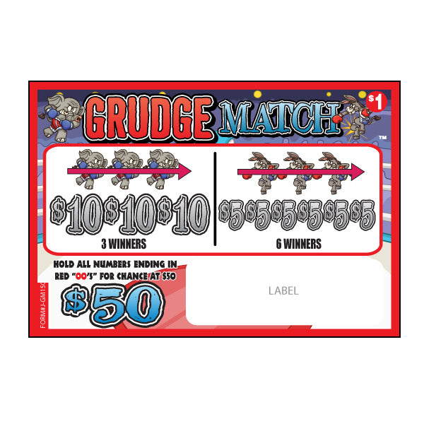 GRUDGE MATCH PULL TAB 150 TICKETS