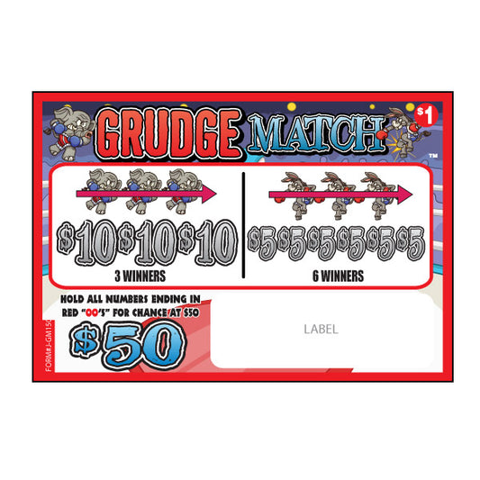 GRUDGE MATCH PULL TAB 150 TICKETS