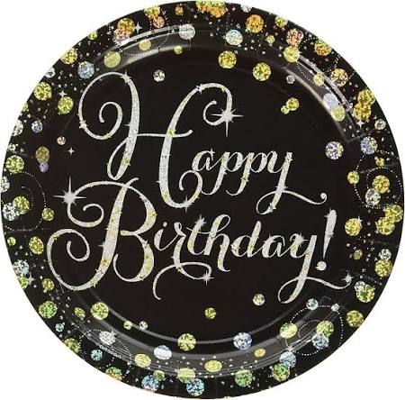 Sparkle Happy Birthday 9" Paper Plates - 8ct.