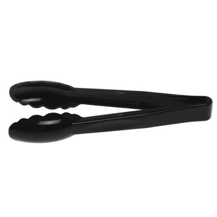 9" Black Plastic Tongs