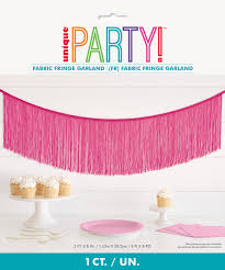 Fabric Fringe Garland- Pink