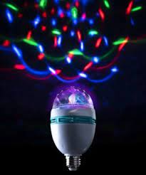 Rotating LED Party Light Bulb w/Base