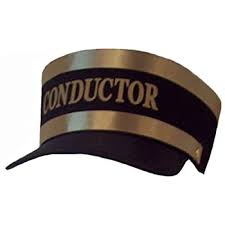 Black Conductor Hat with Gold Trim