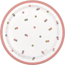 Rose Gold Polka Dot Cake Plate