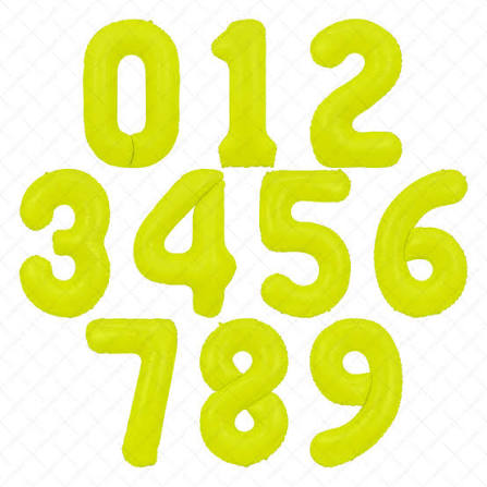 40" Neon Number Mylar - Yellow