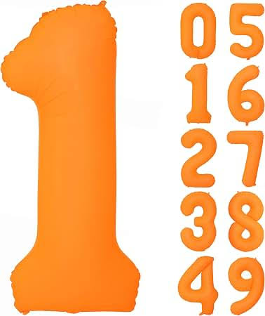 40" Neon Number Mylar - Orange
