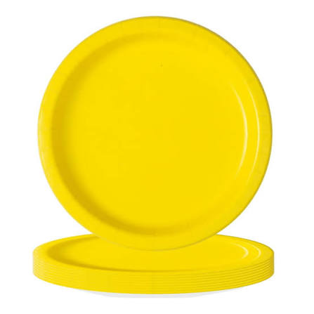 Neon Yellow 7" Plastic Plates - 50ct.