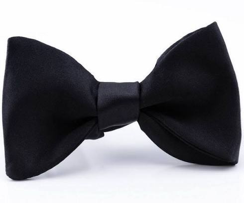 Black Satin Bowtie
