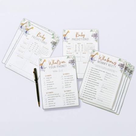 Soft Jungle Baby Shower Game Kit
