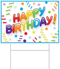 Rainbow Happy Birthday Plastic Yard Sign