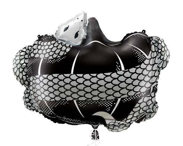 24" Black Pumpkin and Snake Halloween Mylar