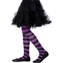PURPLE AND BLACK SRIPED TIGHTS - KIDS