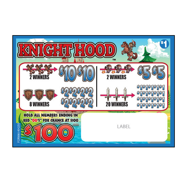 KIGHTHOOD PULL TAB 250 TICKETS
