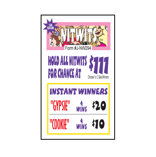 NITWIT PULL TAB, 294 TICKETS
