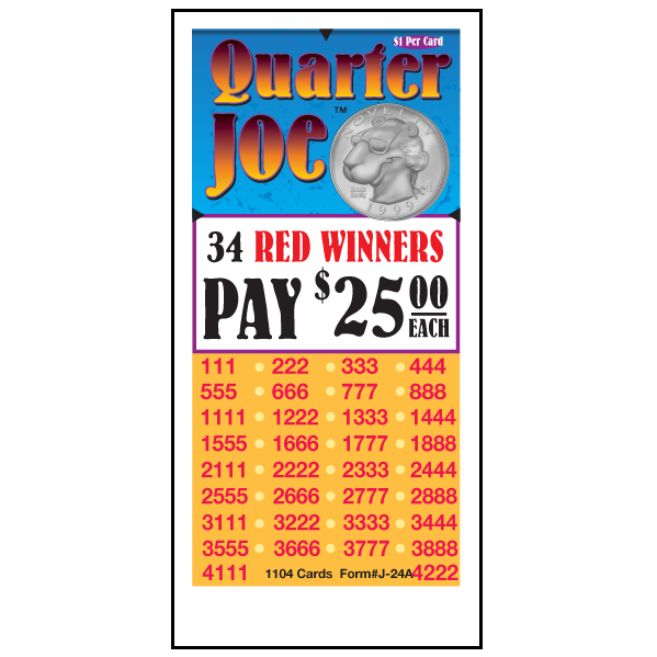 QUARTER JOE INSTANT PULL TAB, 1104 TICKETS