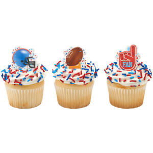 FOOTBALL CUPCAKE RINGS 12CT