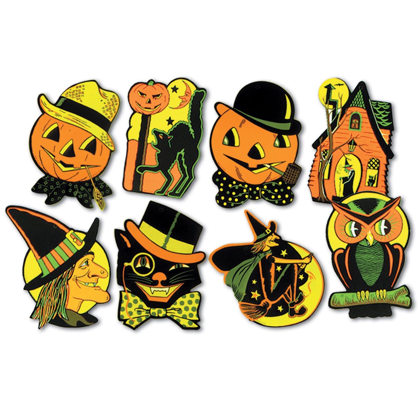 CUTOUT - HALLOWEEN ASSORTED 9 1/2" 4 CT/PKG