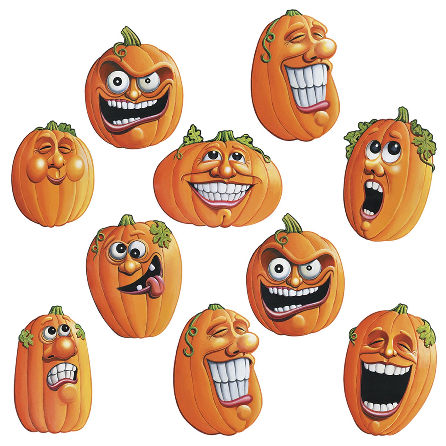 CUTOUT - JACK-O-LANTERN MINI WACKY 4.5" 10 CT/PKG