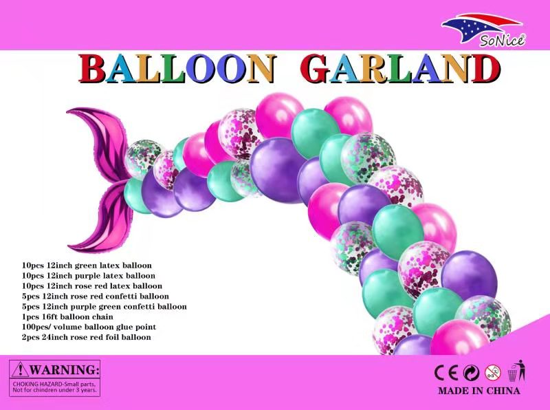 BALLOON GARLAND - PINK MERMAID